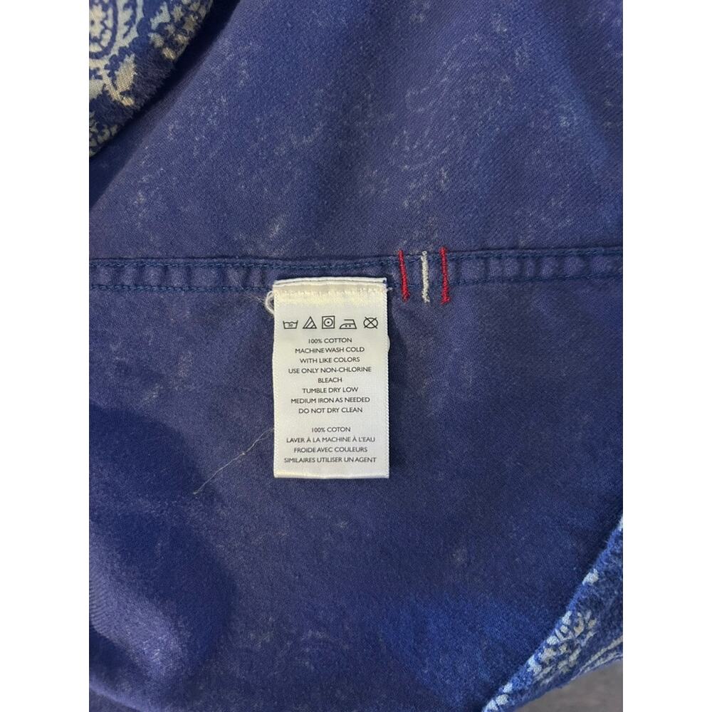 Blue Stapleford Workwear Paisley Cotton Flannel Button-Down - (Size L) - Picture 9 of 10